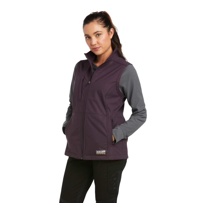 RJ66P3601 gilet softshell en toile extensible Rebar Ariat hauts prune parfaite femmes