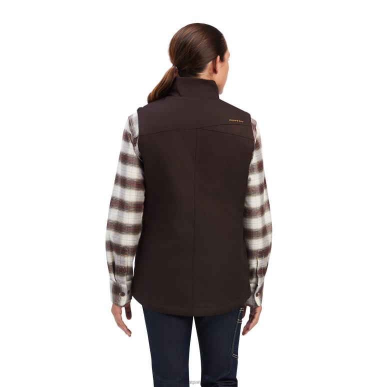 RJ66P3607 gilet isolé duracanvas avec barres d'armature Ariat hauts taupe femmes