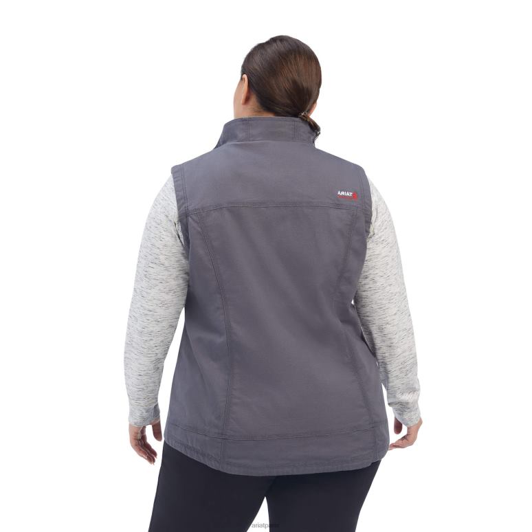 RJ66P3613 gilet en toile stretch duralight fr Ariat hauts gris fer femmes