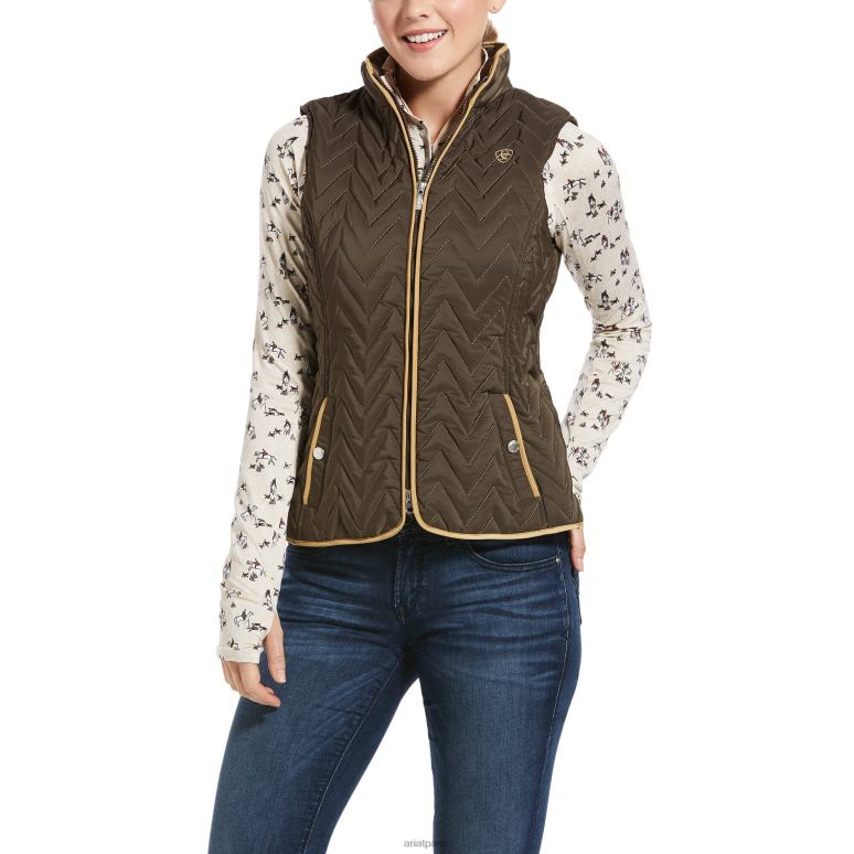 RJ66P3629 gilet isolé ashley Ariat hauts écorce de banian femmes