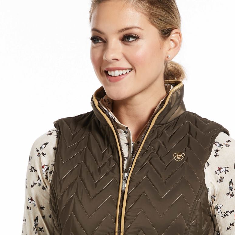 RJ66P3629 gilet isolé ashley Ariat hauts écorce de banian femmes