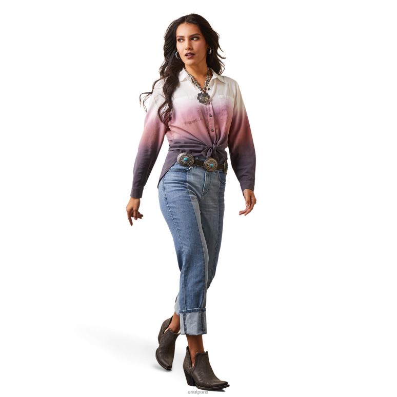 RJ66P2758 fondu en haut Ariat hauts impression multiple femmes