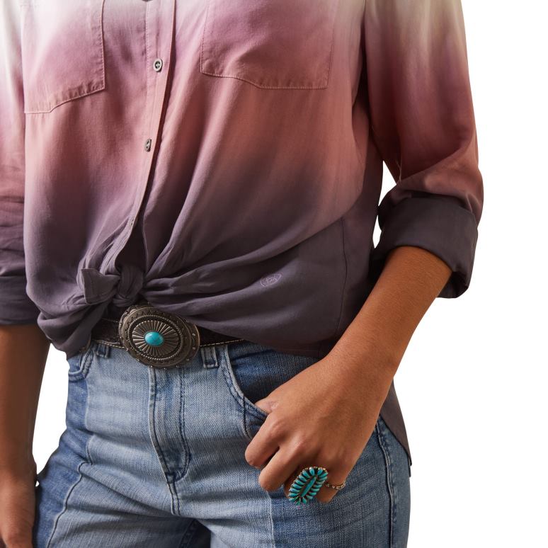 RJ66P2758 fondu en haut Ariat hauts impression multiple femmes