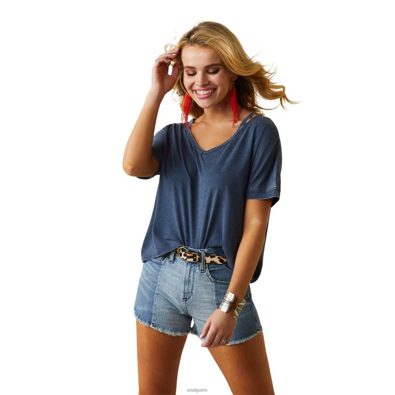 RJ66P2817 Francesca haut Ariat hauts pétrole profond femmes