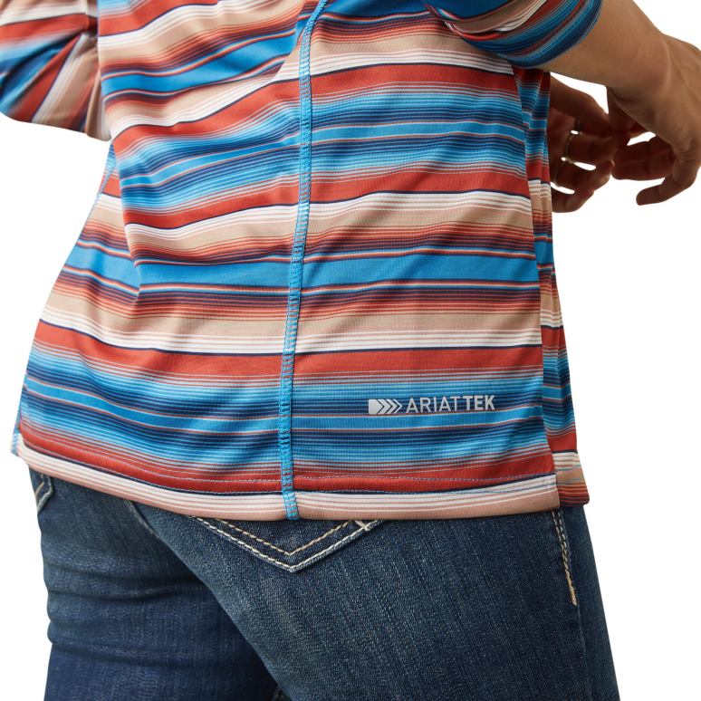 RJ66P2833 haut à fermeture éclair 1/4 Laguna Ariat hauts Sérape d'horizon femmes