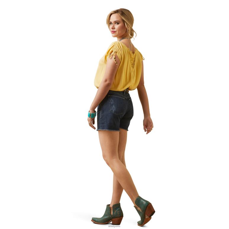 RJ66P2947 joli haut de printemps Ariat hauts rotin femmes