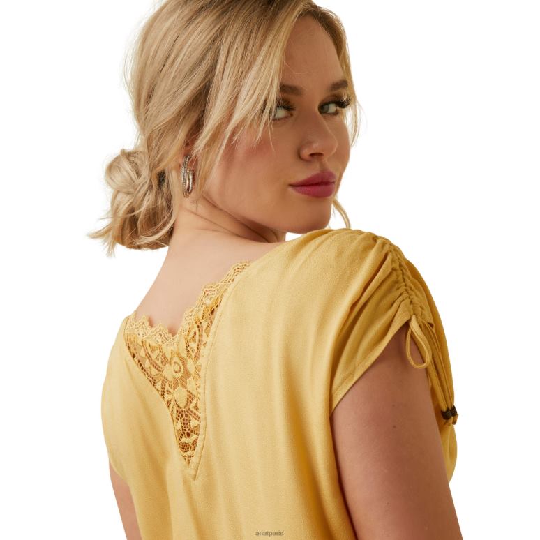 RJ66P2947 joli haut de printemps Ariat hauts rotin femmes