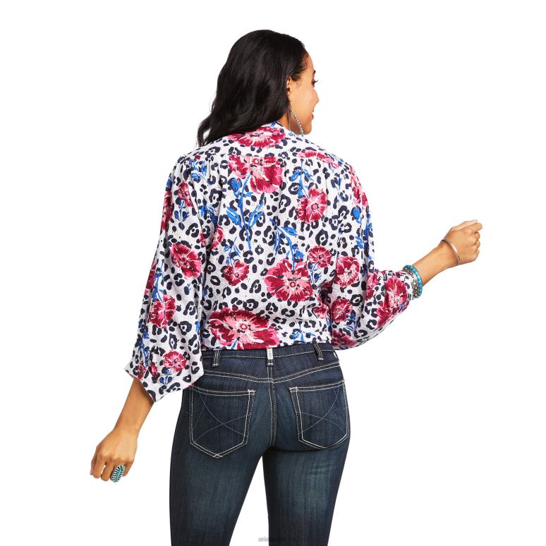 RJ66P2958 haut de bonheur Ariat hauts impression multiple femmes