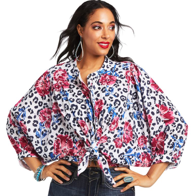 RJ66P2958 haut de bonheur Ariat hauts impression multiple femmes