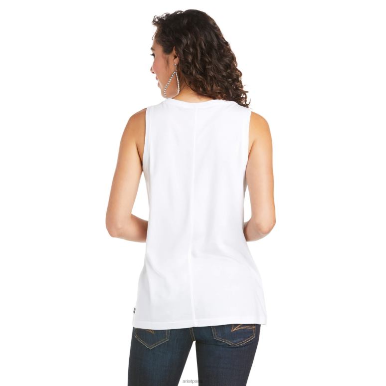 RJ66P2968 réservoir d'éléments Ariat hauts blanc femmes