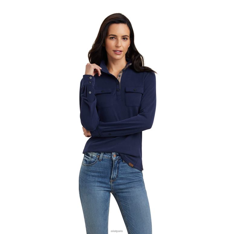 RJ66P2996 sommet d'Overbrook Ariat hauts marine femmes