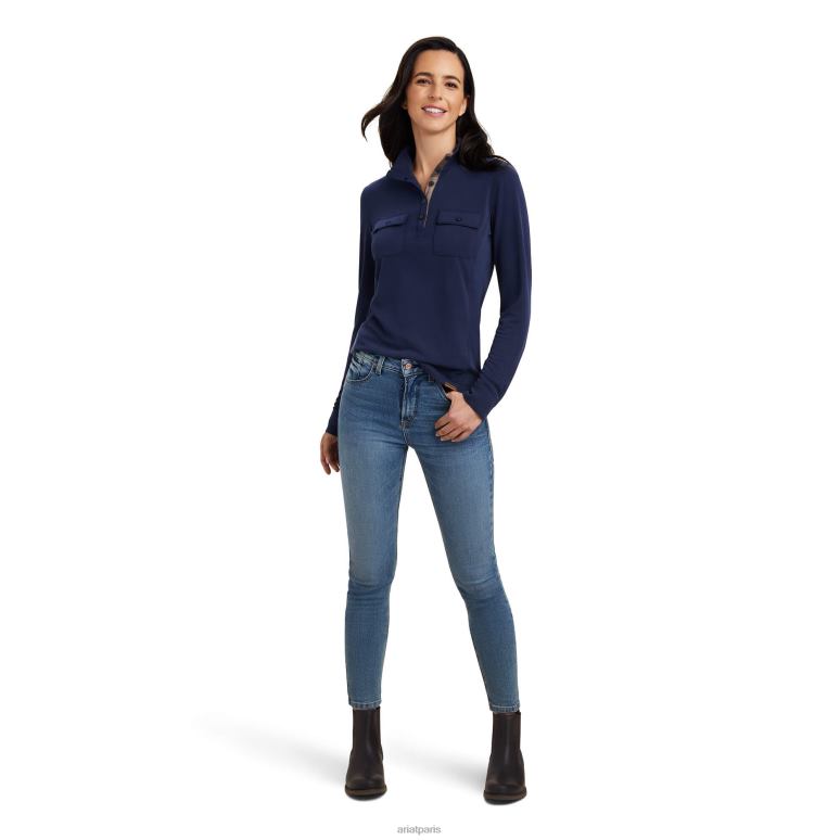RJ66P2996 sommet d'Overbrook Ariat hauts marine femmes