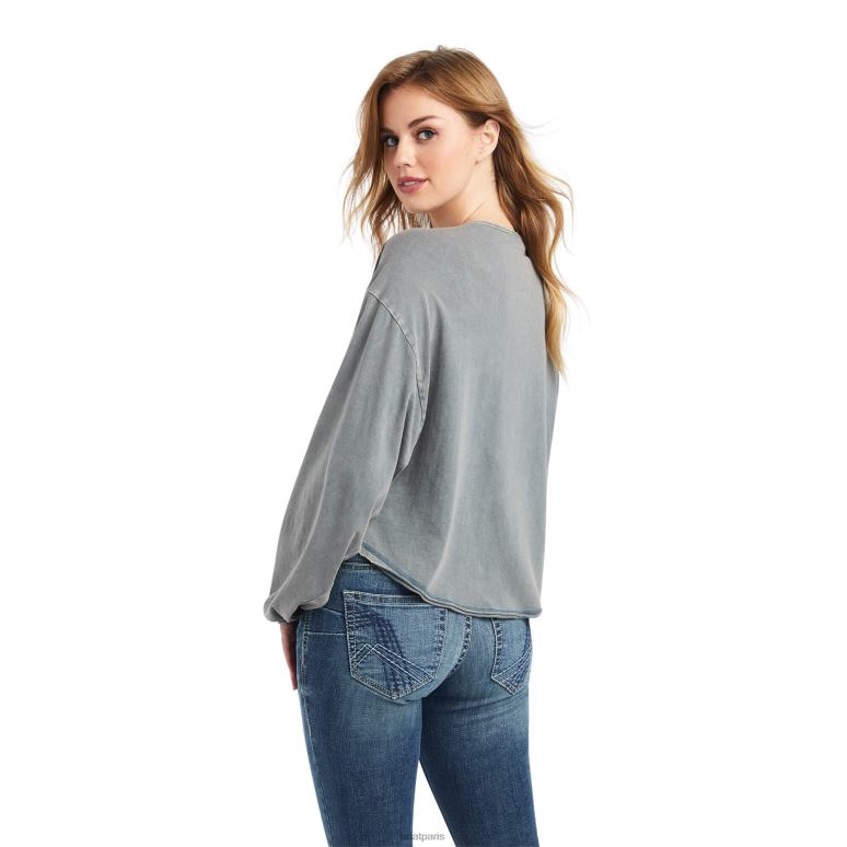 RJ66P3113 haut pinon henley Ariat hauts La marine de minuit femmes