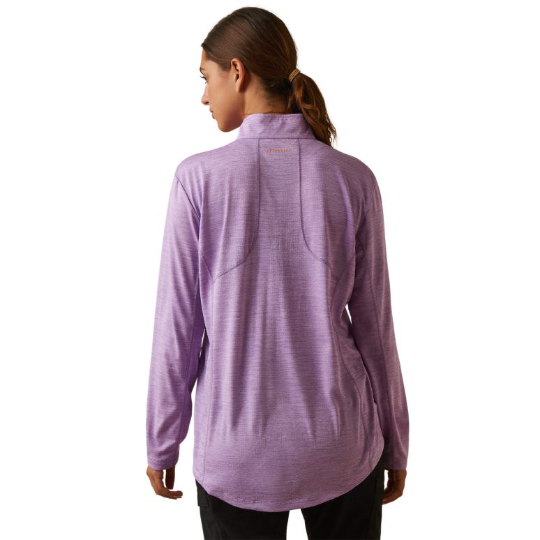 RJ66P3126 rebar évolution 1/2 zip haut Ariat hauts cachemire violet femmes