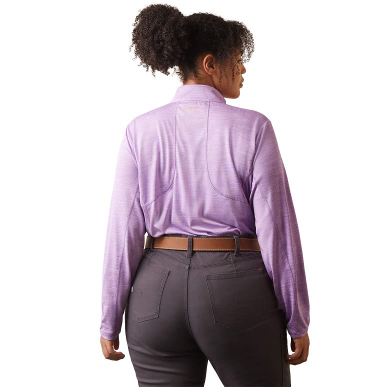 RJ66P3126 rebar évolution 1/2 zip haut Ariat hauts cachemire violet femmes