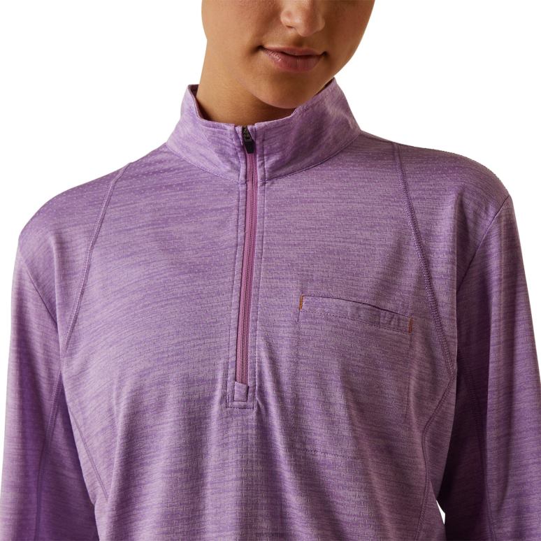 RJ66P3126 rebar évolution 1/2 zip haut Ariat hauts cachemire violet femmes