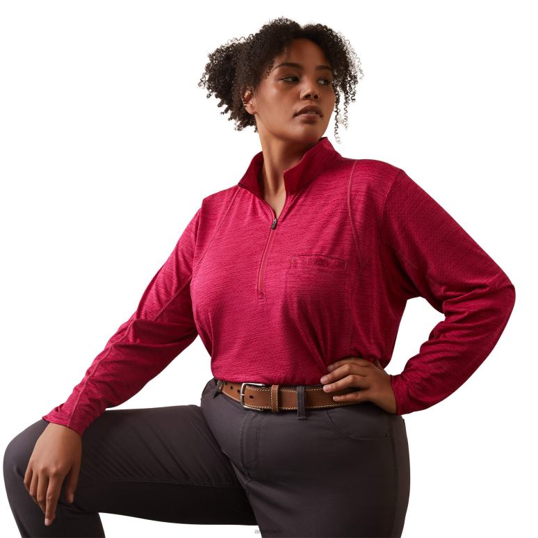 RJ66P3129 rebar évolution 1/2 zip haut Ariat hauts cerise jubilé femmes