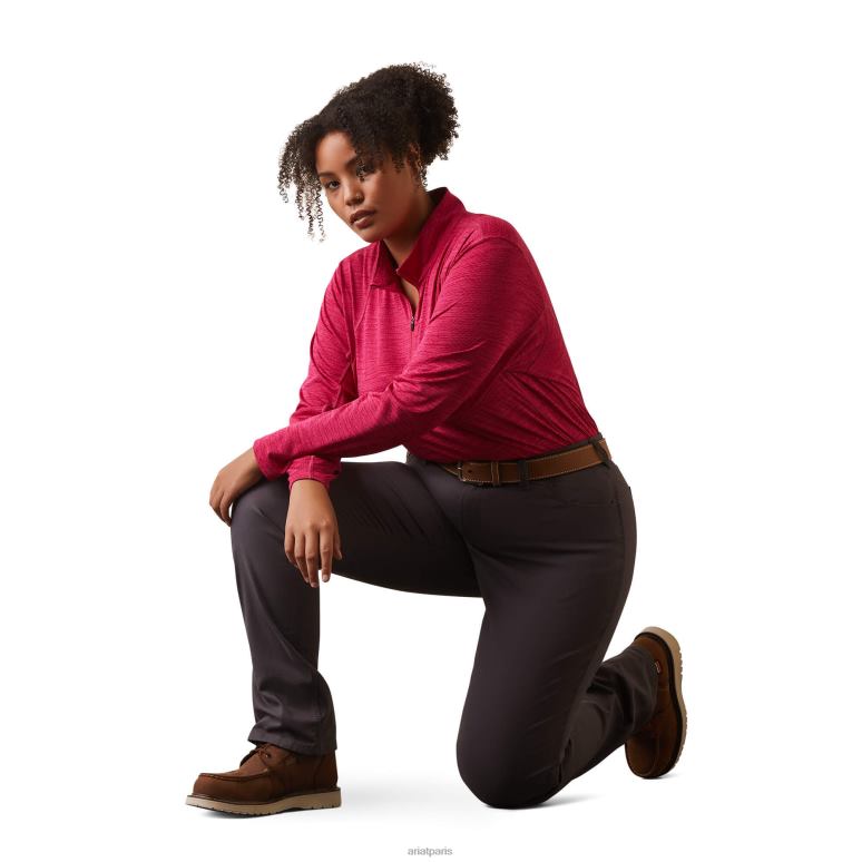 RJ66P3129 rebar évolution 1/2 zip haut Ariat hauts cerise jubilé femmes