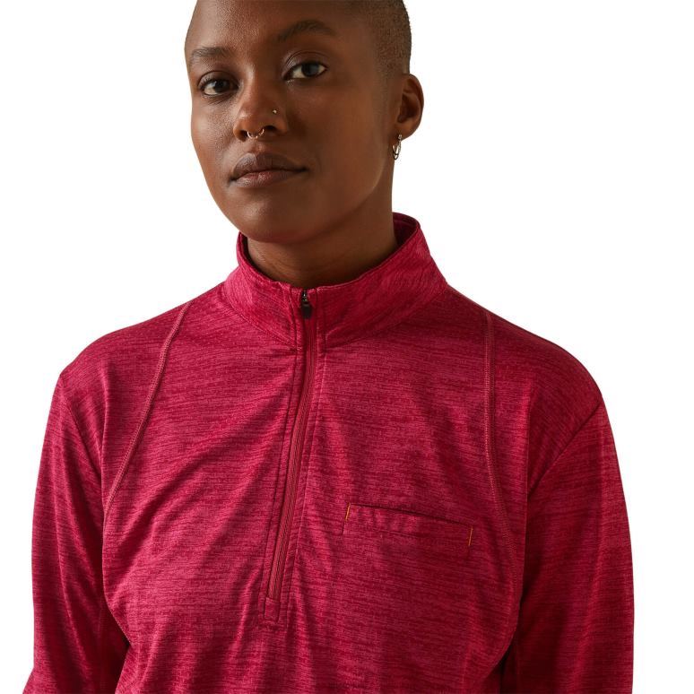 RJ66P3129 rebar évolution 1/2 zip haut Ariat hauts cerise jubilé femmes