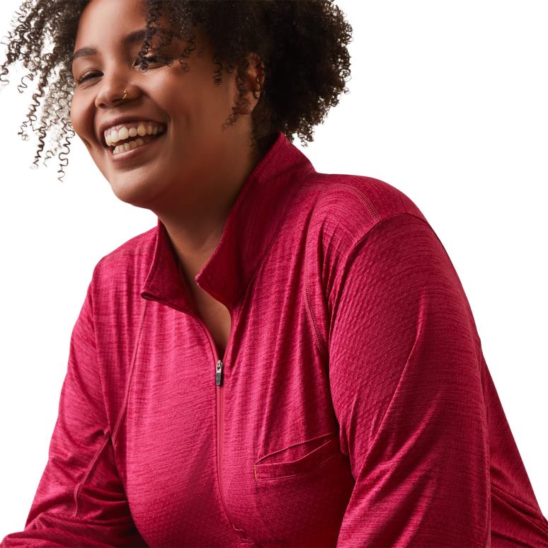 RJ66P3129 rebar évolution 1/2 zip haut Ariat hauts cerise jubilé femmes