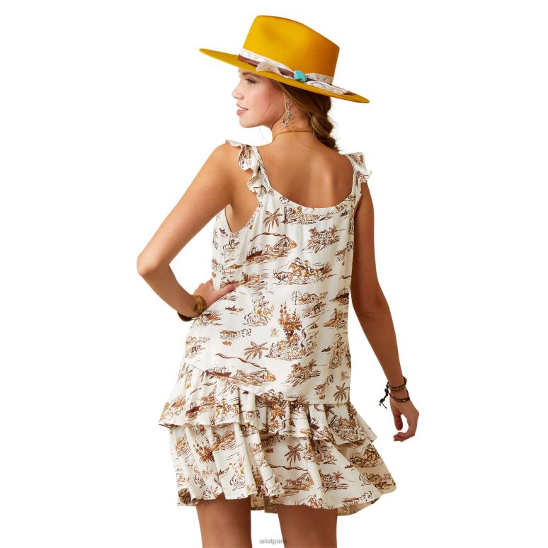 RJ66P3277 haut aloha occidental Ariat hauts wa impression sur toile femmes