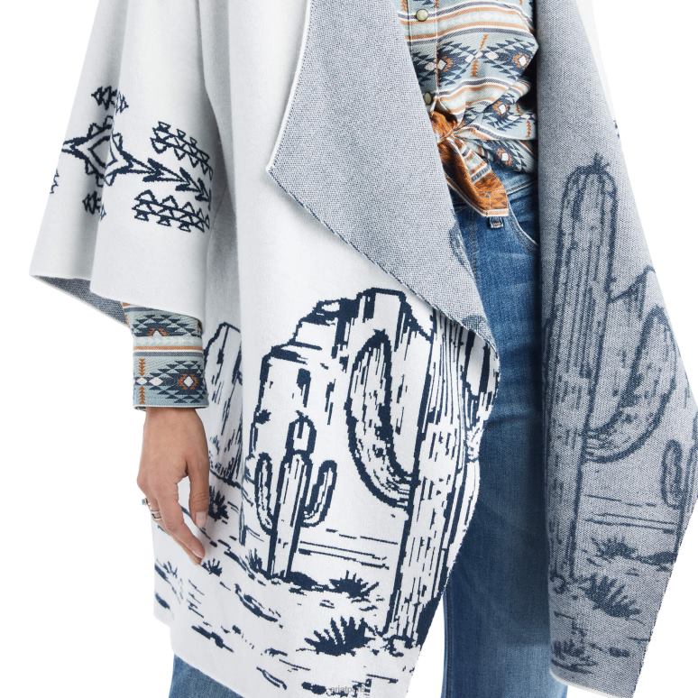RJ66P3317 cardigan du désert Ariat hauts blanc de blanc femmes