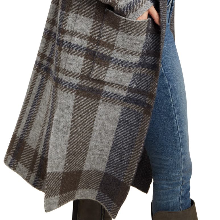 RJ66P3340 cardigan saratoga Ariat hauts carreaux gris chiné femmes