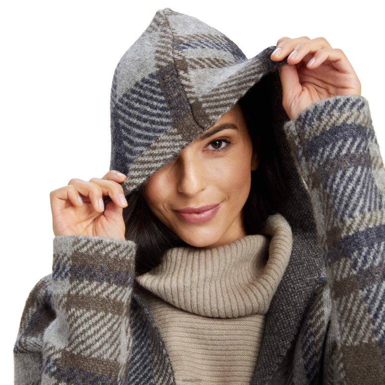 RJ66P3340 cardigan saratoga Ariat hauts carreaux gris chiné femmes