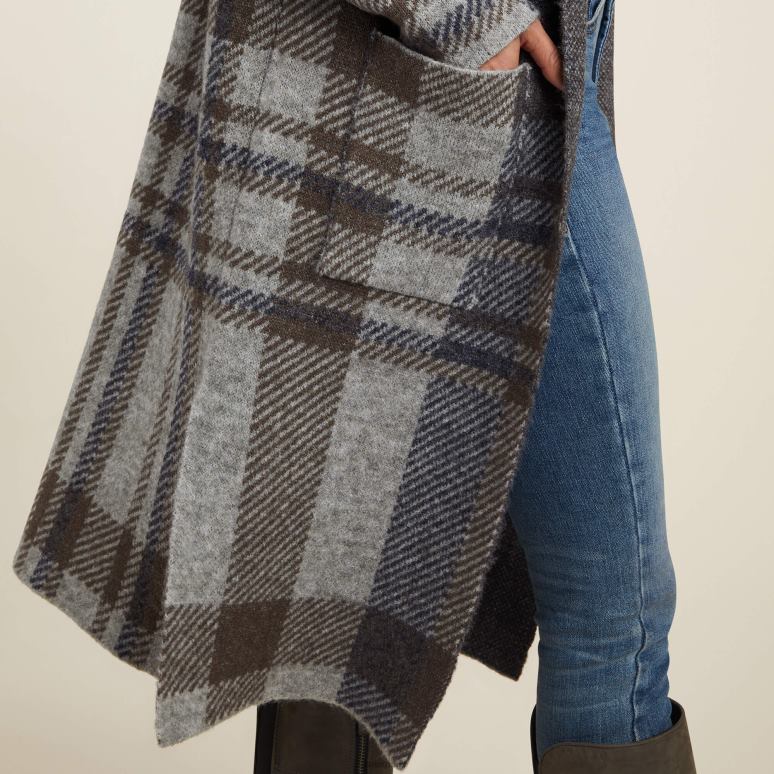 RJ66P3340 cardigan saratoga Ariat hauts carreaux gris chiné femmes