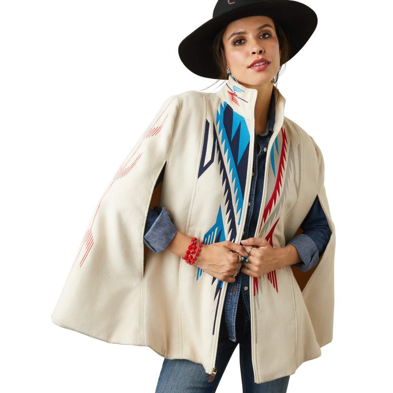 RJ66P3518 manteau cape chimayo Ariat hauts crème au beurre femmes