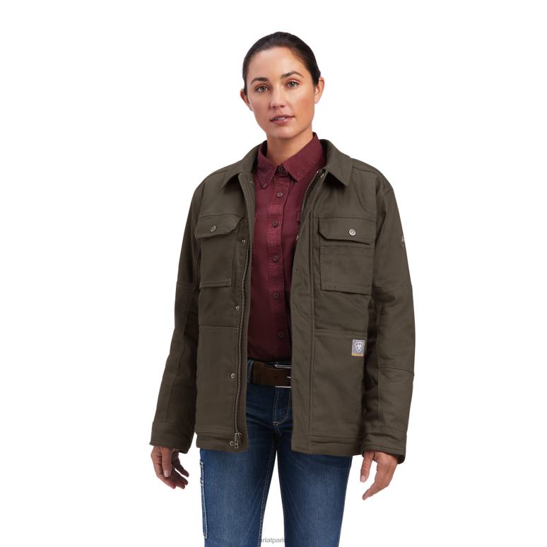 RJ66P3630 manteau doublé en sherpa rebar duracanvas Ariat hauts taupe femmes