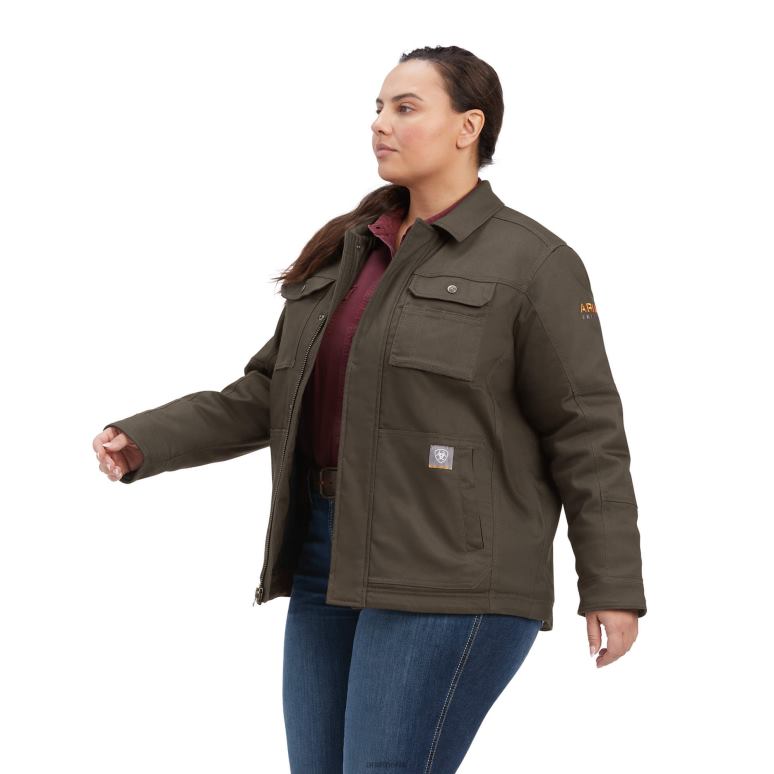 RJ66P3630 manteau doublé en sherpa rebar duracanvas Ariat hauts taupe femmes