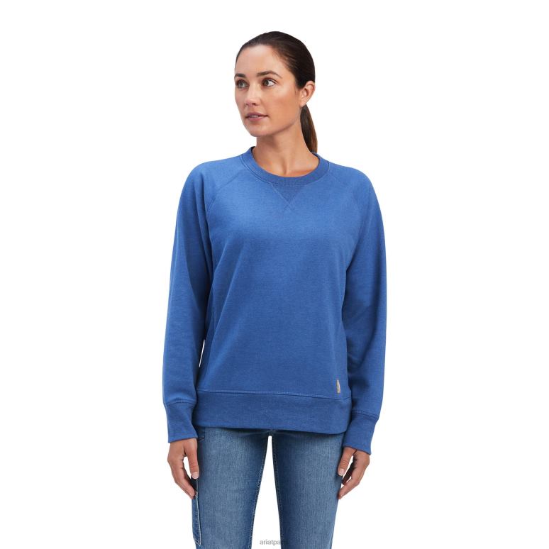 RJ66P3073 sweat-shirt en polaire lavé par un ouvrier d'armature Ariat hauts vraie bruyère marine femmes