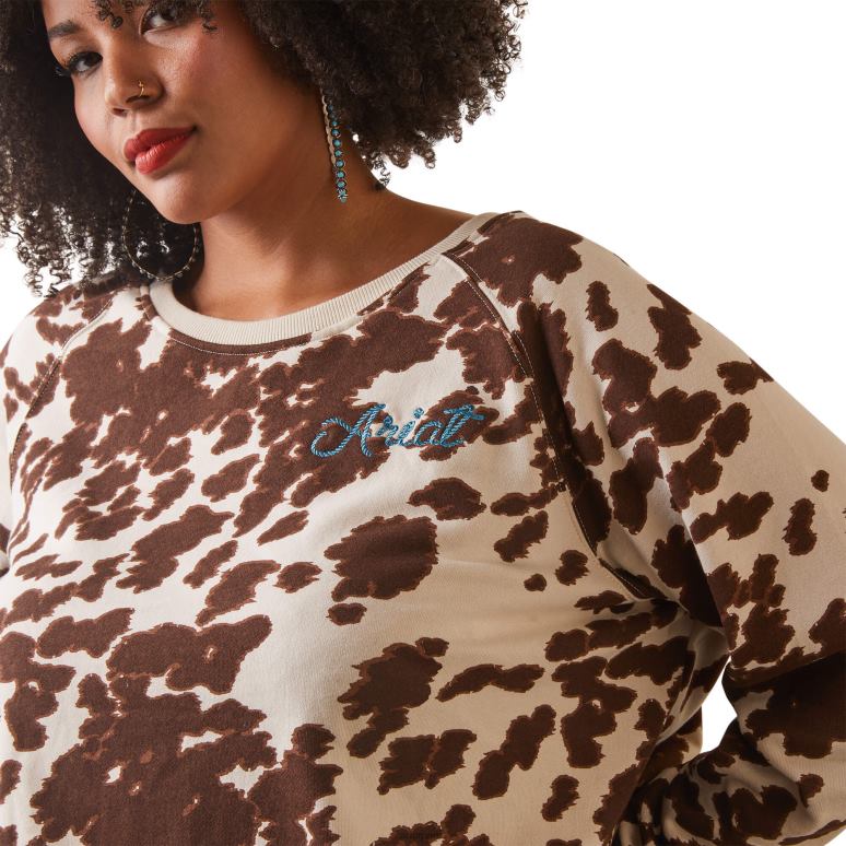 RJ66P3334 sweat-shirt en vraie peau Ariat hauts imprimé poney mustang femmes