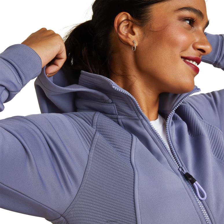 RJ66P3370 sweat à fermeture éclair Wilde Ariat hauts granit sombre femmes