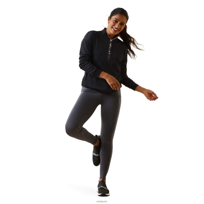 RJ66P3372 sweat-shirt Breathe 1/2 zip Ariat hauts noir femmes