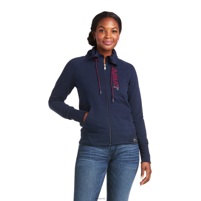 RJ66P3444 sweat entièrement zippé à logo Ariat hauts équipe femmes