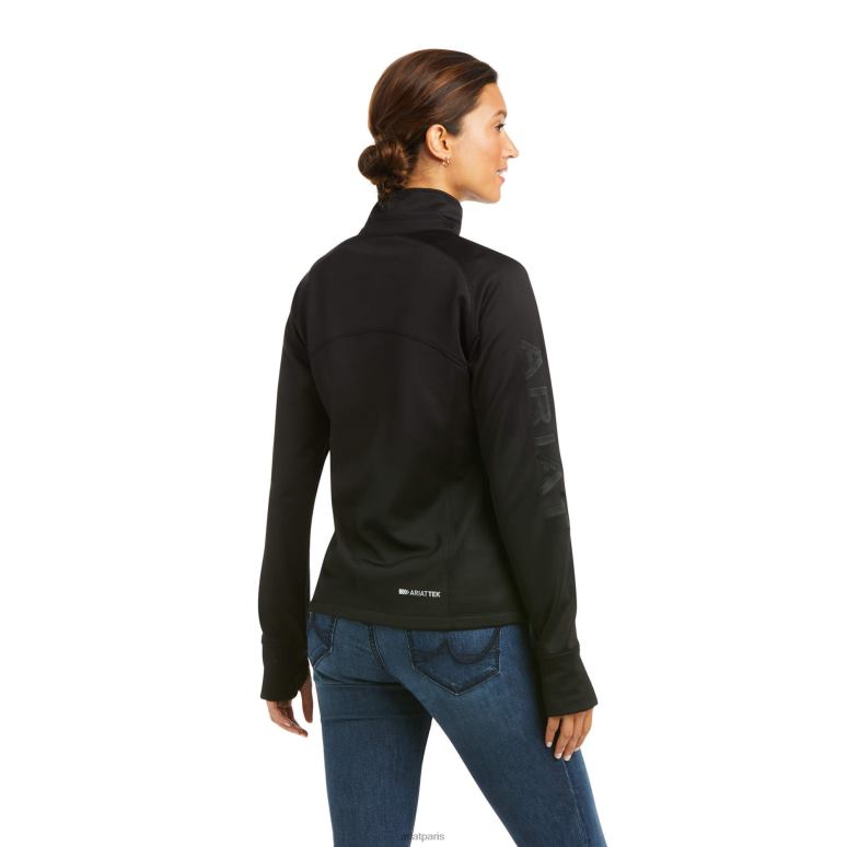 RJ66P3447 sweat tek team 1/2 zip Ariat hauts noir femmes
