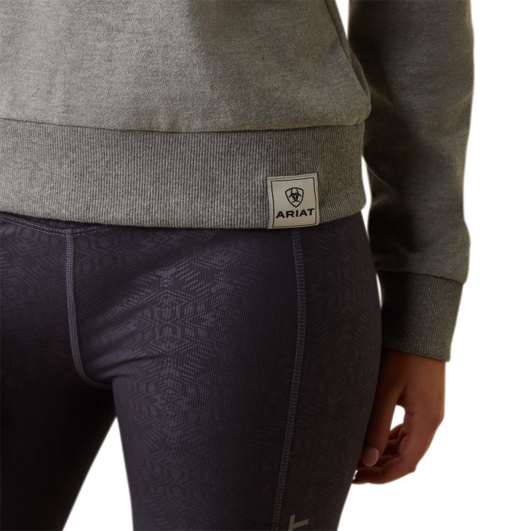RJ66P3369 juste un sweat à capuche Ariat hauts gris chiné femmes