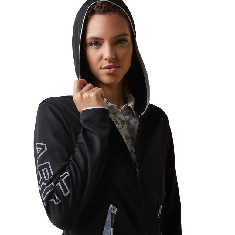 RJ66P3371 sweat à capuche zippé byron Ariat hauts noir femmes