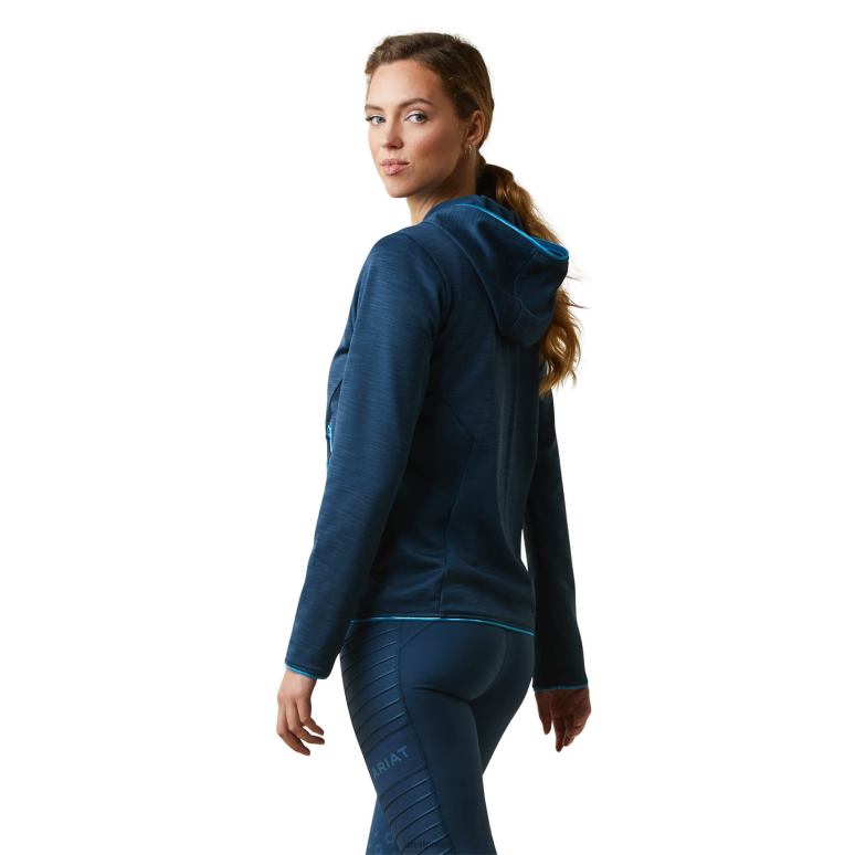 RJ66P3373 sweat à capuche zippé byron Ariat hauts pétrole profond femmes