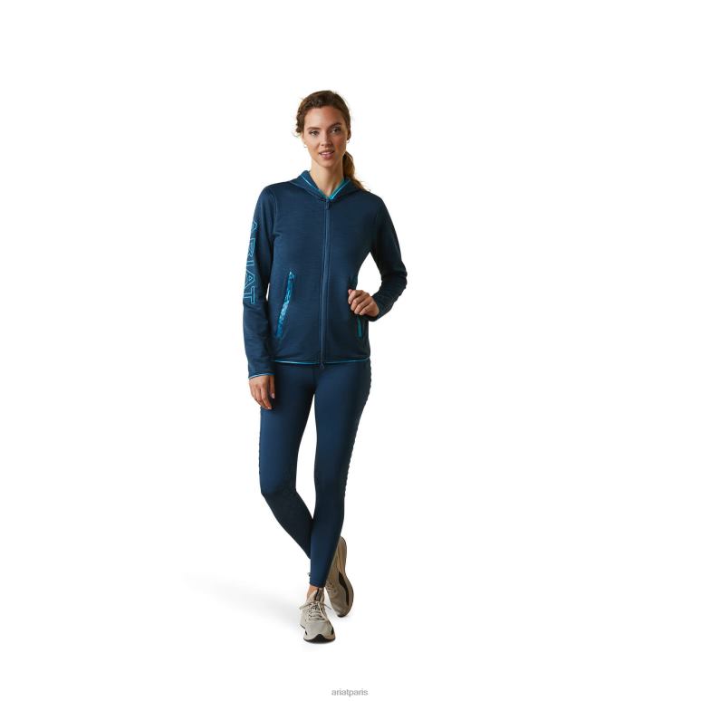 RJ66P3373 sweat à capuche zippé byron Ariat hauts pétrole profond femmes