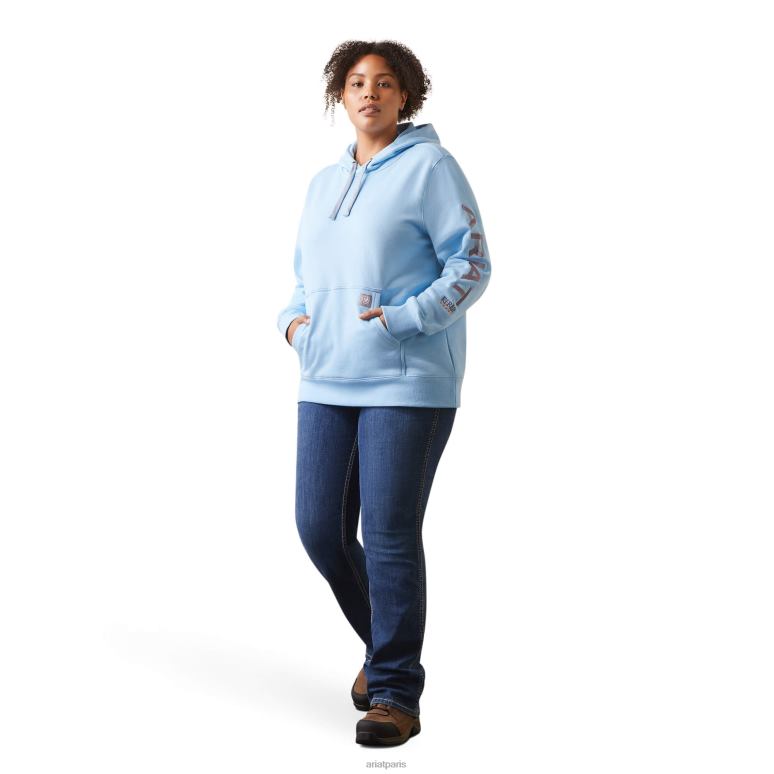 RJ66P3379 sweat à capuche graphique avec barres d'armature Ariat hauts bruyère/crépuscule du canal hollandais femmes