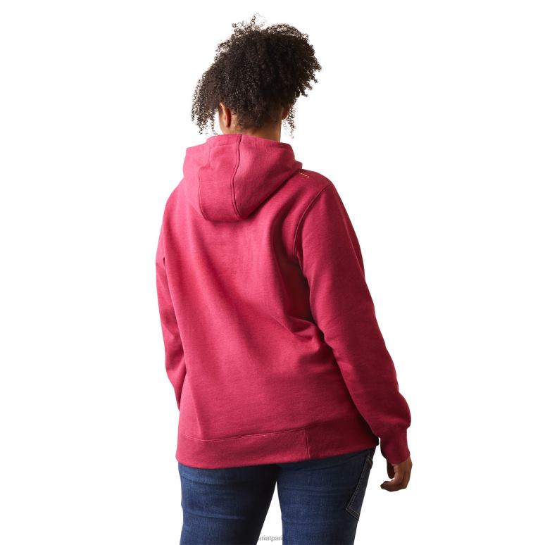 RJ66P3381 sweat à capuche graphique avec barres d'armature Ariat hauts cerises julibee bruyère/clé femmes