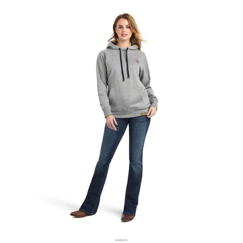 RJ66P3384 sweat à capuche chimayo Thunderbird Ariat hauts gris chiné femmes