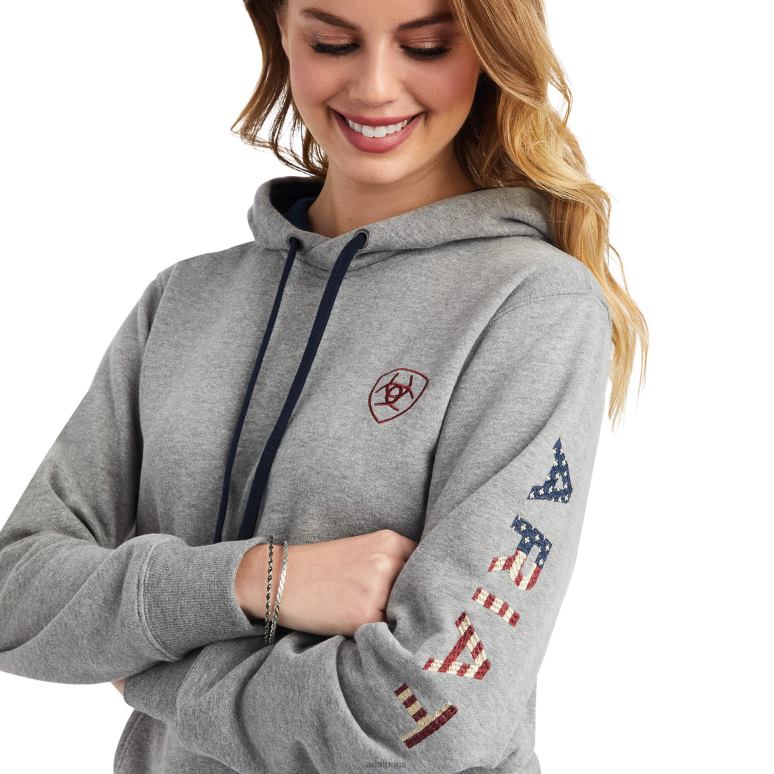 RJ66P3384 sweat à capuche chimayo Thunderbird Ariat hauts gris chiné femmes