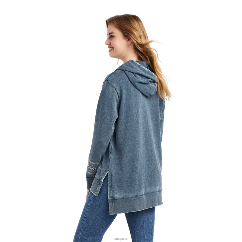 RJ66P3392 sweat à capuche alo vera Ariat hauts La marine de minuit femmes