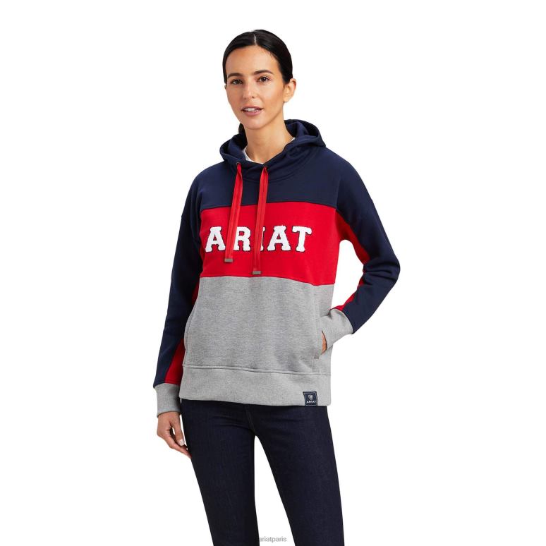 RJ66P3407 sweat à capuche équipe rabere Ariat hauts marine femmes