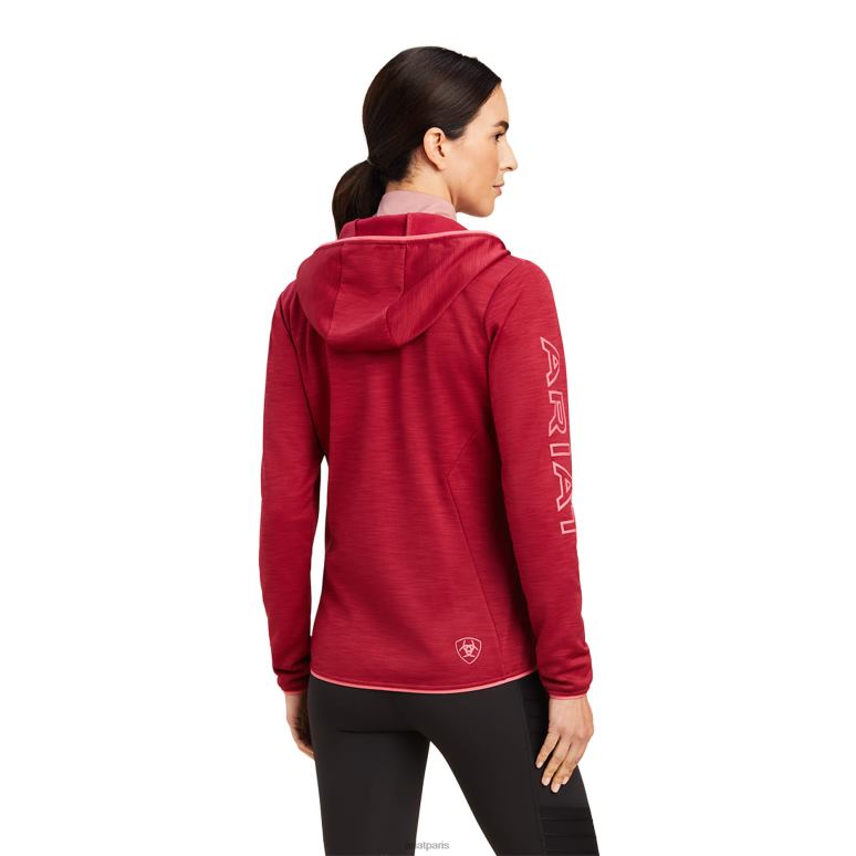 RJ66P3430 sweat à capuche zippé byron Ariat hauts bourgeon rouge femmes