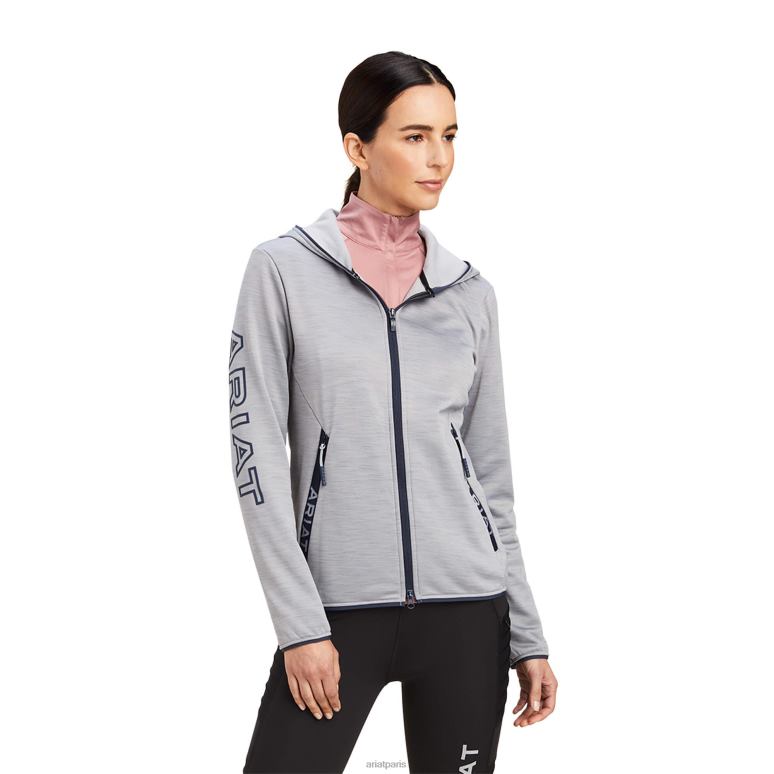 RJ66P3432 sweat à capuche zippé byron Ariat hauts gris chiné femmes